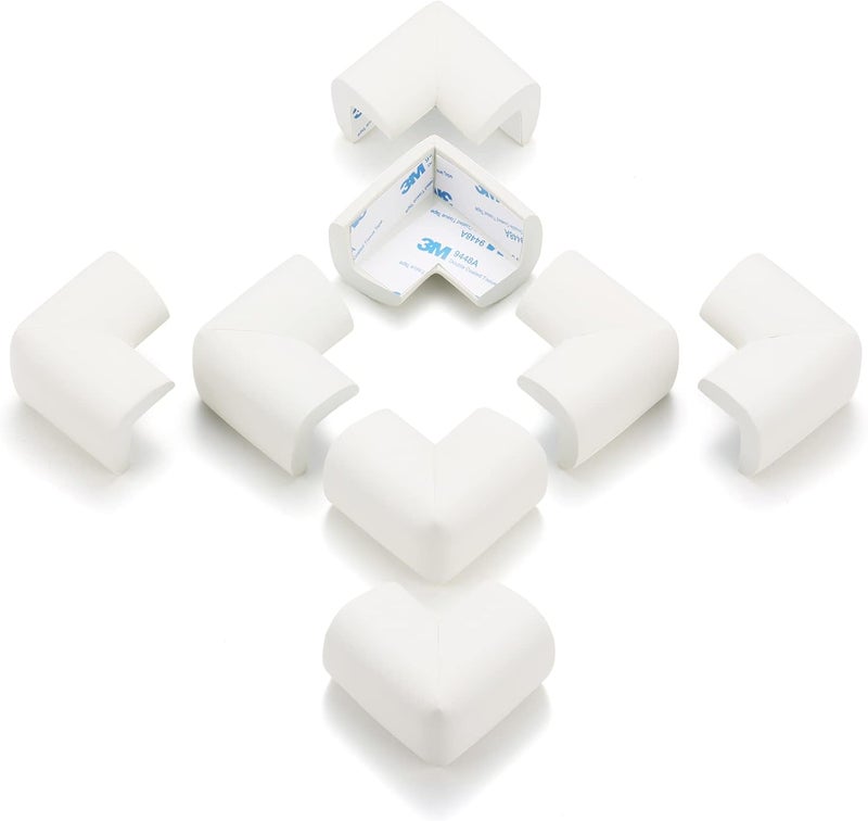 AIXMEET 8 Pack Soft Corner Protector Baby Proofing Edge and Corner Guards, Safety Pre-Taped Rubber Foam,Child Safety Furniture Bumper, Corner Protectors for furniturey, Soft Sponge Table Corners, White - Image 3